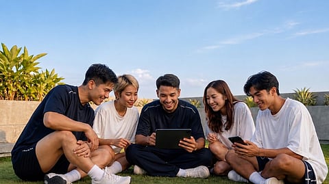 Fans engage with digital football content on multiple devices, highlighting Aleph’s multichannel approach to FIFA World Cup 2026 coverage in the Philippines.
