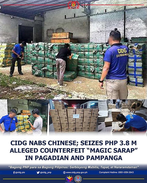 P3.8M counterfeit Magic Sarap seized in Pagadian, Guagua