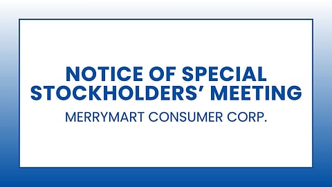 Merrymart Consumer Corp.: Notice of Special Stockholders' Meeting