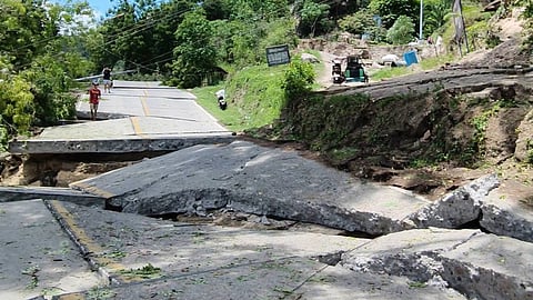 Roads in Glan, Sarangani after the 7.8 magnitude earthquake.
