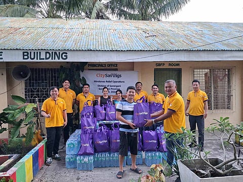CITYSAVINGS Bank donated food bags and water to the Schools Division of Sarangani.