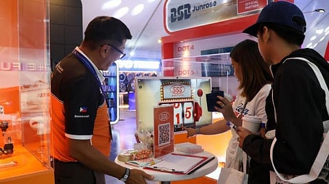 VISITORS check out Sankei 555 steering and suspension parts at the BSB Junrose booth.