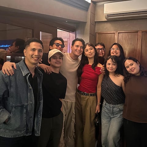 John Estrada with his children and their partners in recent birthday dinner for the actor