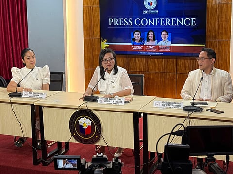 Members of the House Prosecution Panel conduct a press conference concerning updates on the impeachment process of Vice President Sara Duterte on Monday, 15 June.