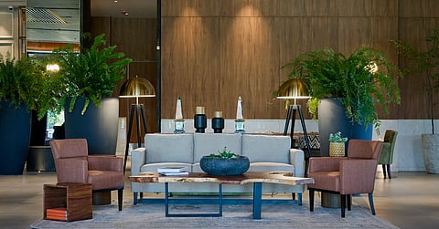 MAIN lobby of Brittany Hotel in Villar City. 