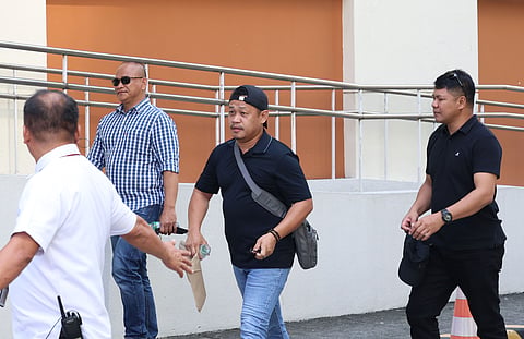 (June 17 2026) Five ex marines former bodyguards and allegedly bagmen of former Rep. Elizaldy Co, arrive at the office of the Ombudsman in Quezon City on Wednesday June 17 2026, appearing upon the invitation of Ombudsman investigators to submit their individual affidavits regarding a P805-billion flood control scam. Photo/Analy Labor
