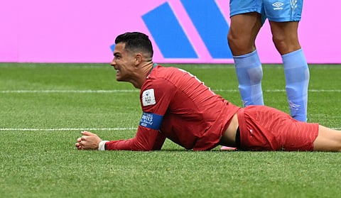 CRISTIANO Ronaldo reacts after Portugal settled for a 1-1 draw with the Democratic Republic of Congo in its opening match in Group K of the FIFA World Cup.