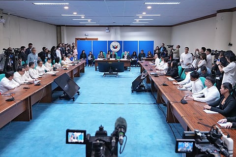 Members of the prosecution and camp of Vice President Duterte arrived at the Senate on Thursday, 18 June, for the first official pre-trial conference ahead of the upcoming impeachment trial of Duterte set for 6 July.