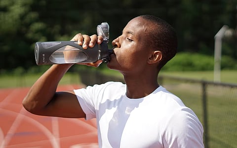 REPLENISHING fluids and electrolytes is key to staying game-ready. 