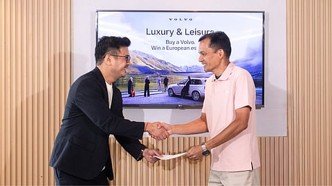 HANDOVER shows chief engineer and seafarer Patricio R. Nardo Jr. receiving his Europe trip reward after choosing Volvo as his first family vehicle.