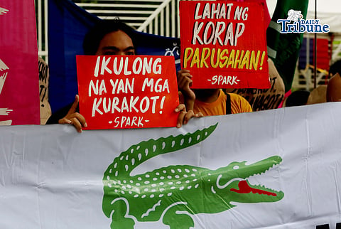 (June 19 2026) Progressive organizations trooped to the office of the Ombudsman in Quezon City to hold a protest to demand the constitutional body to expedite the filing of charges against high-profile government officials including Joel Villanueva for their involvement in flood control corruption on Friday, June 19, 2026. Photo/Analy Labor