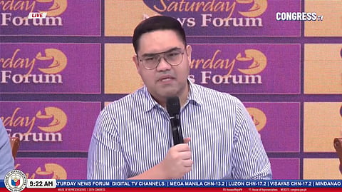 House Deputy Speaker and La Union First District Rep. Paolo Ortega speaks during the Saturday News Forum on 20 June.