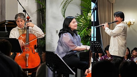 THE musical trio: cellist Renato B. Lucas, pianist Inna Montesclaros and flutist Antonio R. Maigue.