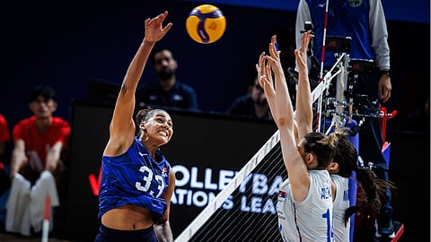 LOGAN Eggleston’s crisp hitting fuels USA’s four-set win over Serbia to complete a Week 2 sweep of the 2026 Women’s VNL in Pasig City.