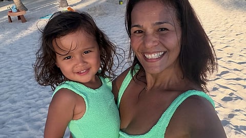 Iza Calzado with daughter Deia