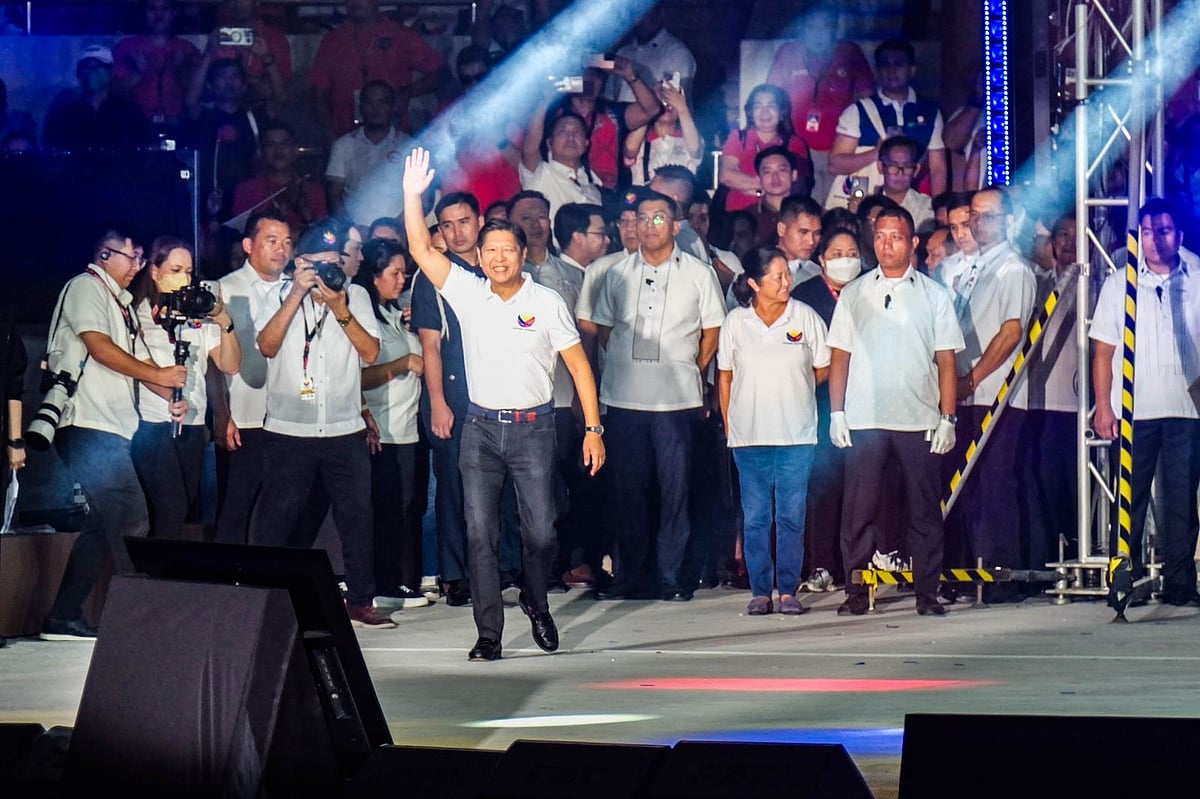 PBBM takes the stage at the rally