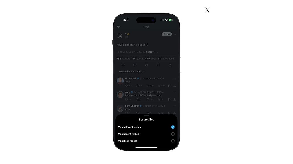 BREAKING: X introduces new feature for sorting post replies