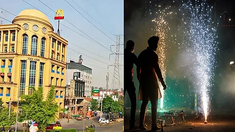 Jalandhar Representative Image and firecrackers burning