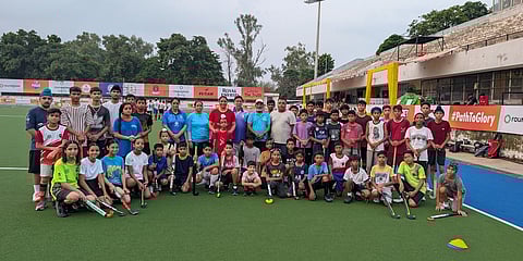 Olympian Gurjit Kaur visit Surjit Hockey Academy