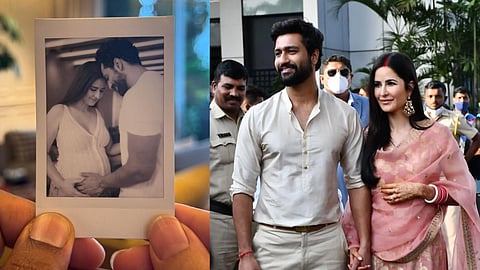 Katrina Kaif and Vicky Kaushal pose with baby bump in polaroid photo