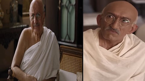 Anupam Kher as Mahatma Gandhi and Chirag Vohra as MK Gandhi