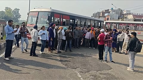 Protest on Jalandhar-Delhi National highway 