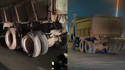 Tipper with no number plate