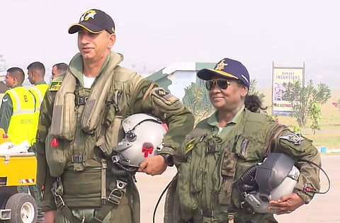 President Murmu at Ambala Air Force Station before Rafale Sortie
