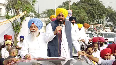 Punjab CM Bhagwant Mann during roadshow in Tarn Taran
