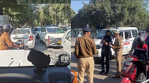 Zirakpur-Chandigarh Highway Traffic Jam due to PU protest