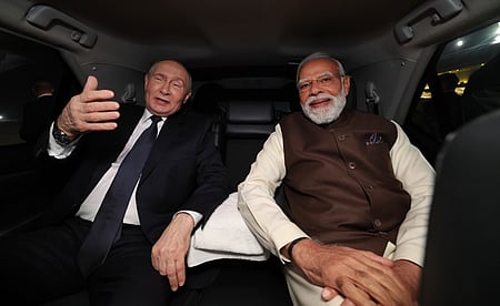 Delighted to welcome 'my friend', says PM Modi after receiving Putin at airport