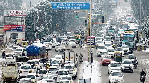 Jalandhar after snowfall image made by AI