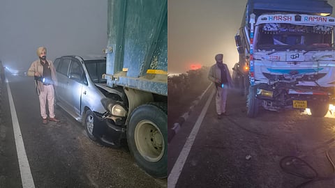 Multiple vehicles collide at Jalandhar-Jammu Highway due to dense fog