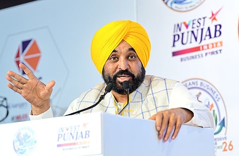 CM Bhagwant Mann addressing media at summit