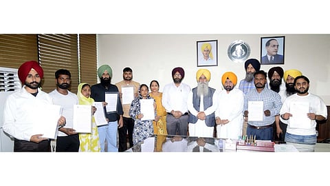 Gurmeet Singh Khudian hands over job letter to eight candidates 