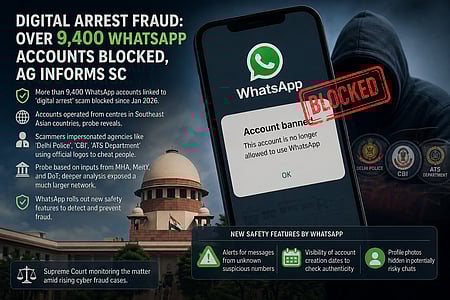 Digital arrest fraud: Over 9,400 WhatsApp accounts blocked, Centre tells SC
