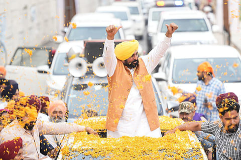Bhagwant Singh Mann during his Shukrana Yatra