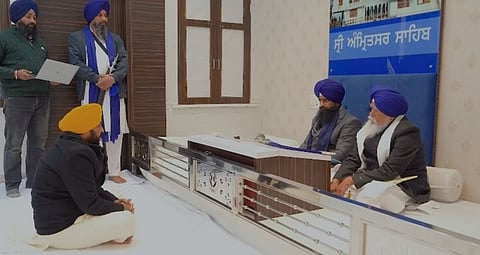 CM Mann during meeting with Sri Akal Takht Sahib  