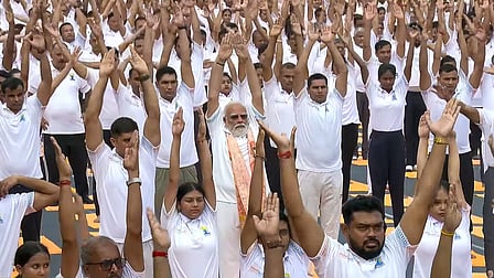 PM Modi hails diverse participation at Yoga Day event in Kolkata