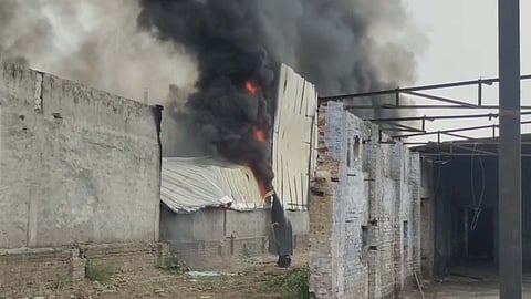 Fire in a factory at the surgical complex