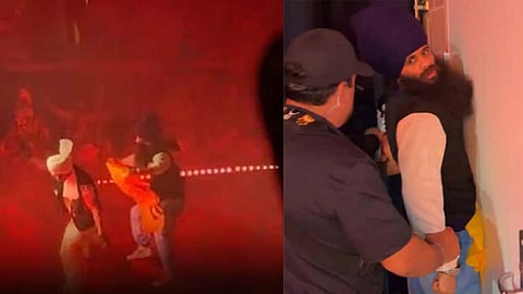 Arrest of the protestor disrupting Diljit's concert