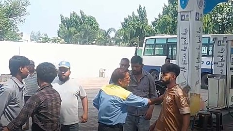 Fight at the petrol pump