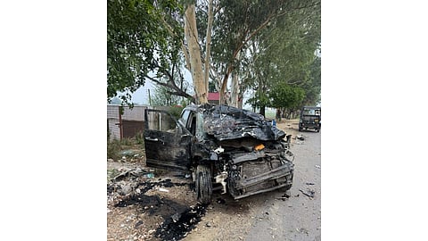 Damaged car after the accident