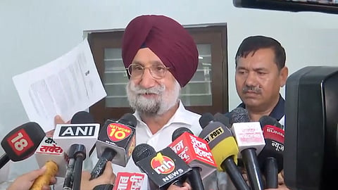 Sukhjinder Singh Randhawa interacting with the media