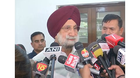 Sukhjinder Singh Randhawa interacting with the media