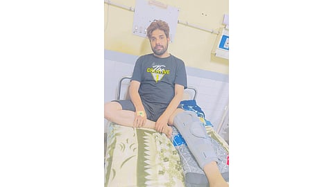 Mohali barber after free knee surgery