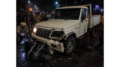 Bolero pickup vehicle rammed into Activa 
