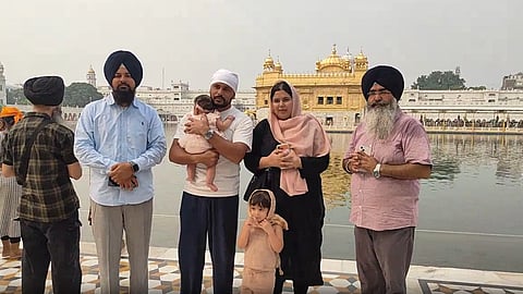 Harmanpreet Singh at Golden Temple with family