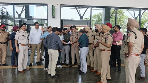 Security checks at the railway station