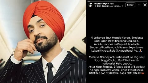 Diljit Dosanjh's Instagram story